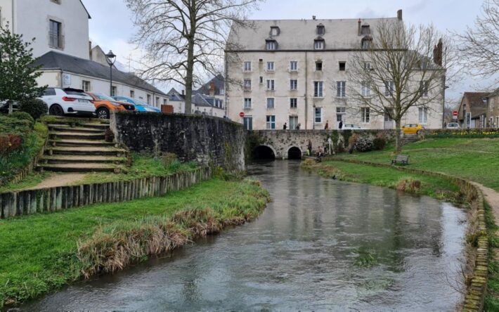 Les travaux de reméandrage réalisés dans le centre-ville de Meung-sur-Loire ont permis de limiter les effets des inondations et de favoriser le retour de la faune piscicole - Crédits photo : Meung sur Loire