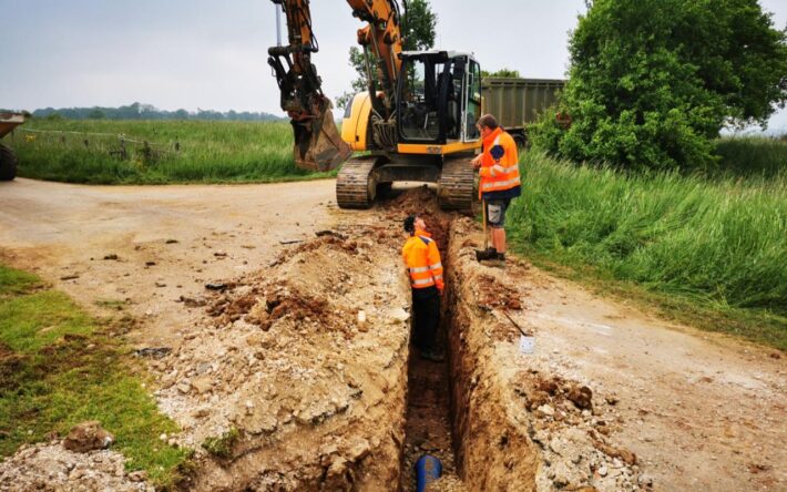 Les communes de  Celles-en-Bassigny et Lavernoy sont désormais alimentées en eau potable après un chantier de plusieurs mois en 2023 – Crédits photo  : Syndicat Mixte de Production d’eau potable du sud Haute-Marne (SMIPEP)